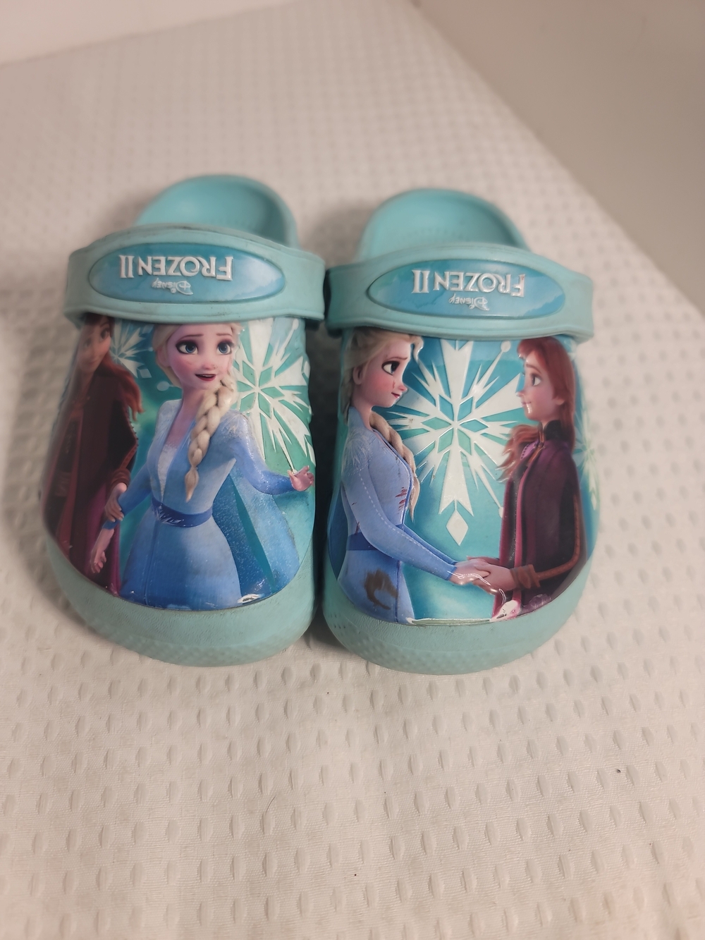 Disney Frozen II Light Aqua Kids Clog Sandals with Elsa & Anna